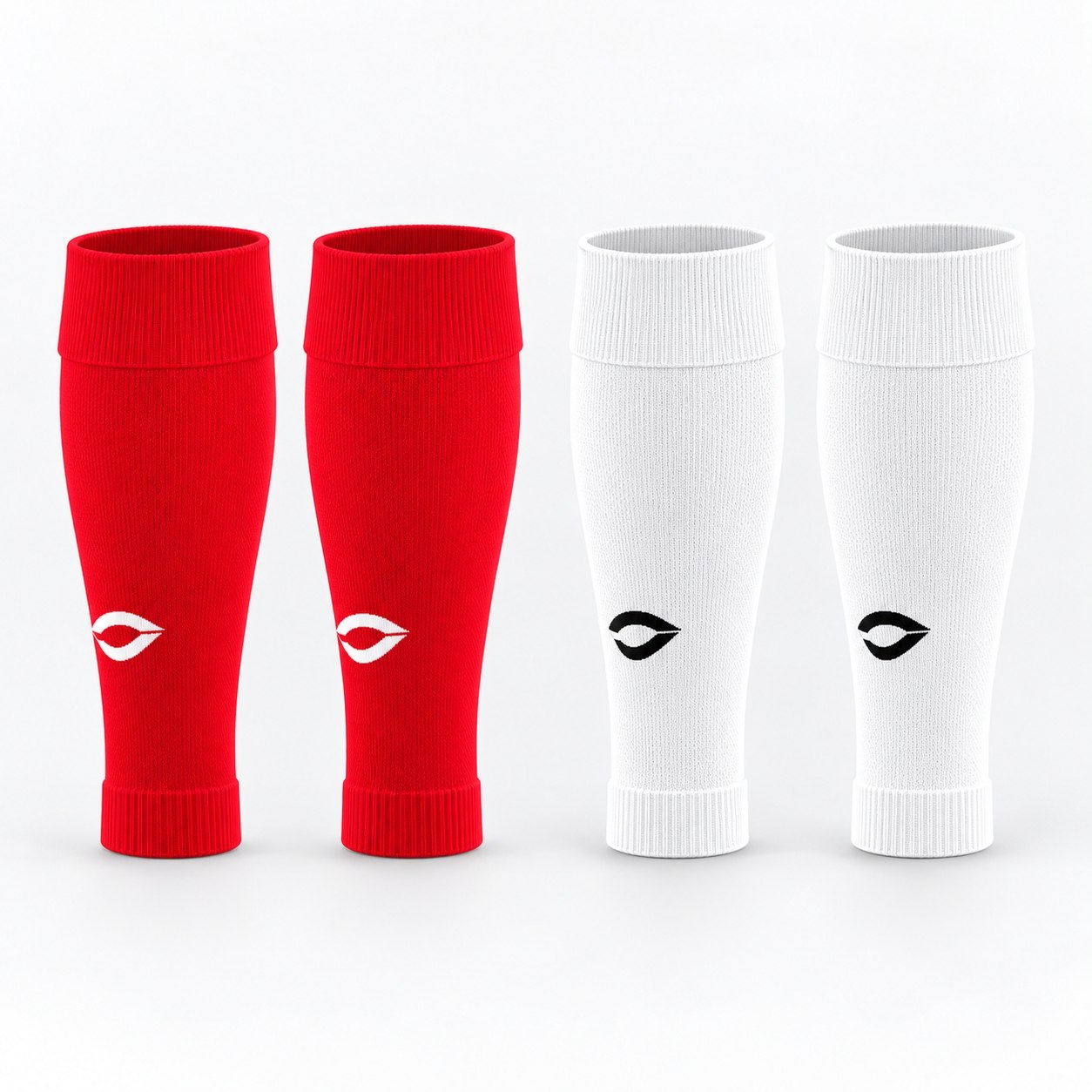 Elite FC red and white cut socks